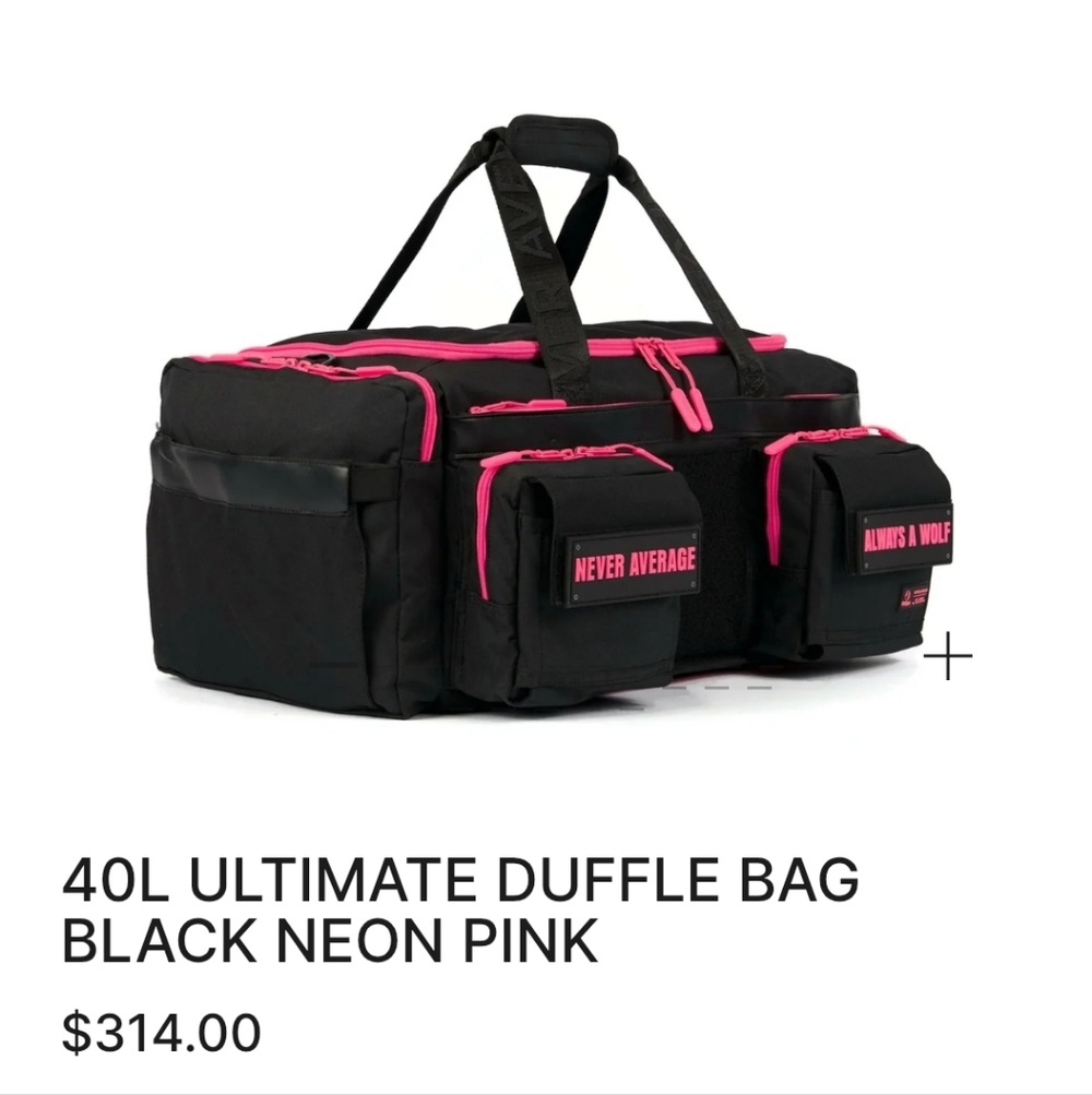 NWT Wolfpak Ultimate Duffle Bag - Black and Neon Pink